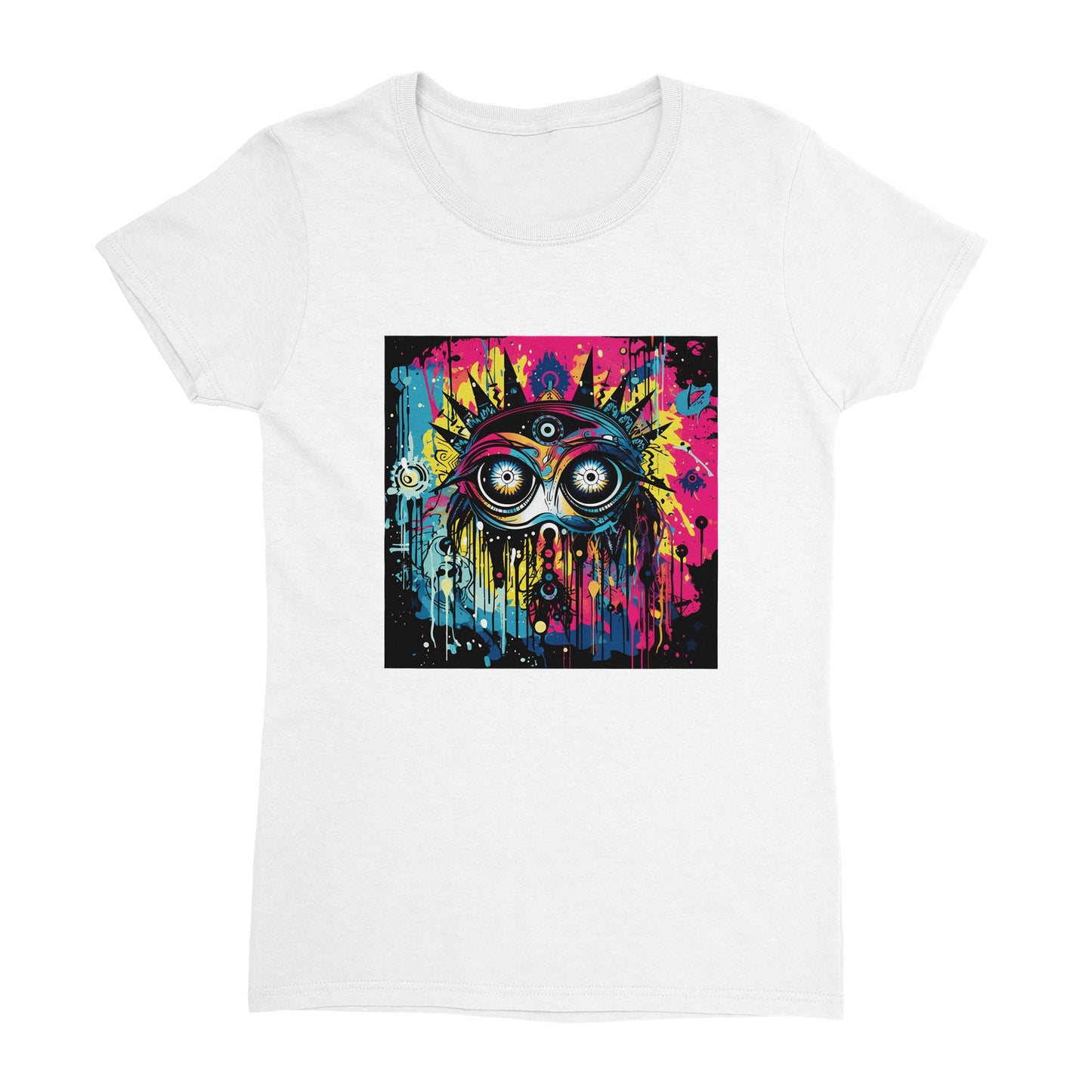Camiseta pesada con cuello redondo para mujer