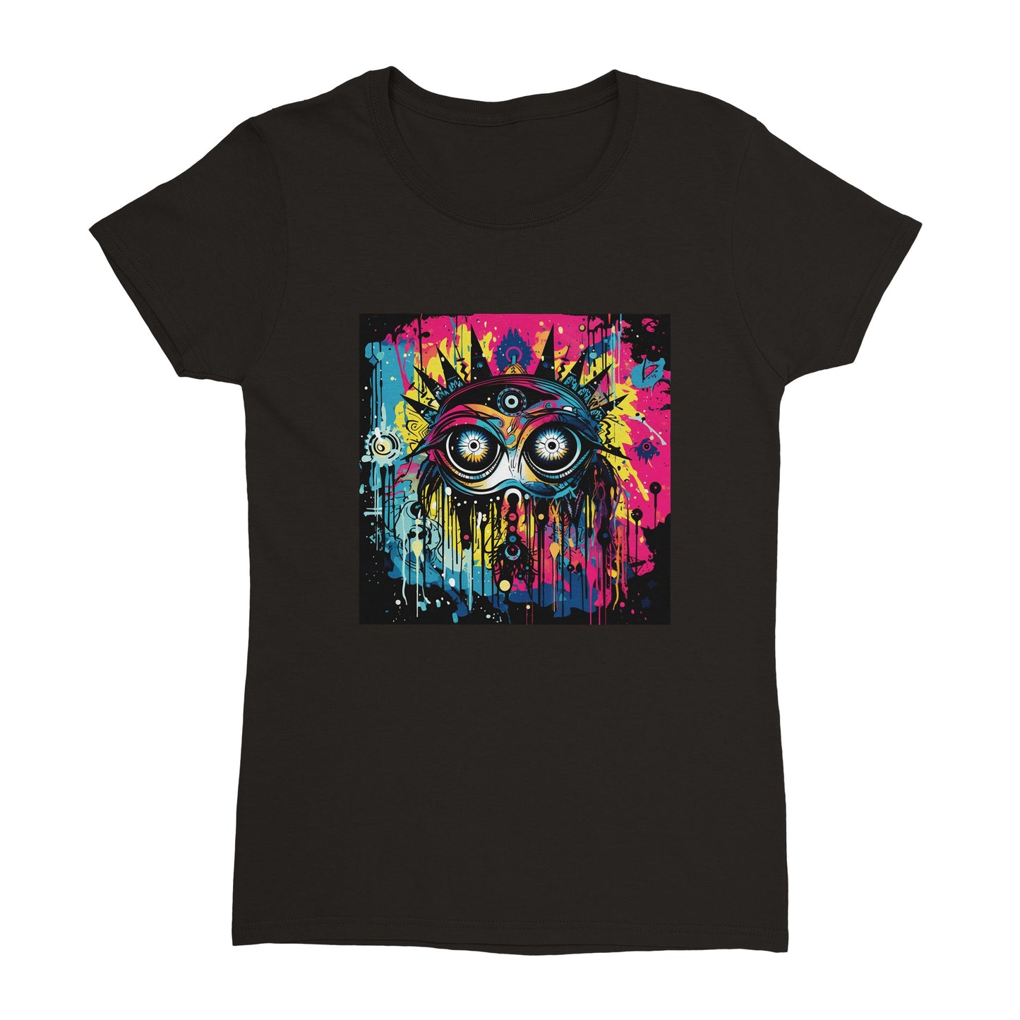 Camiseta pesada con cuello redondo para mujer