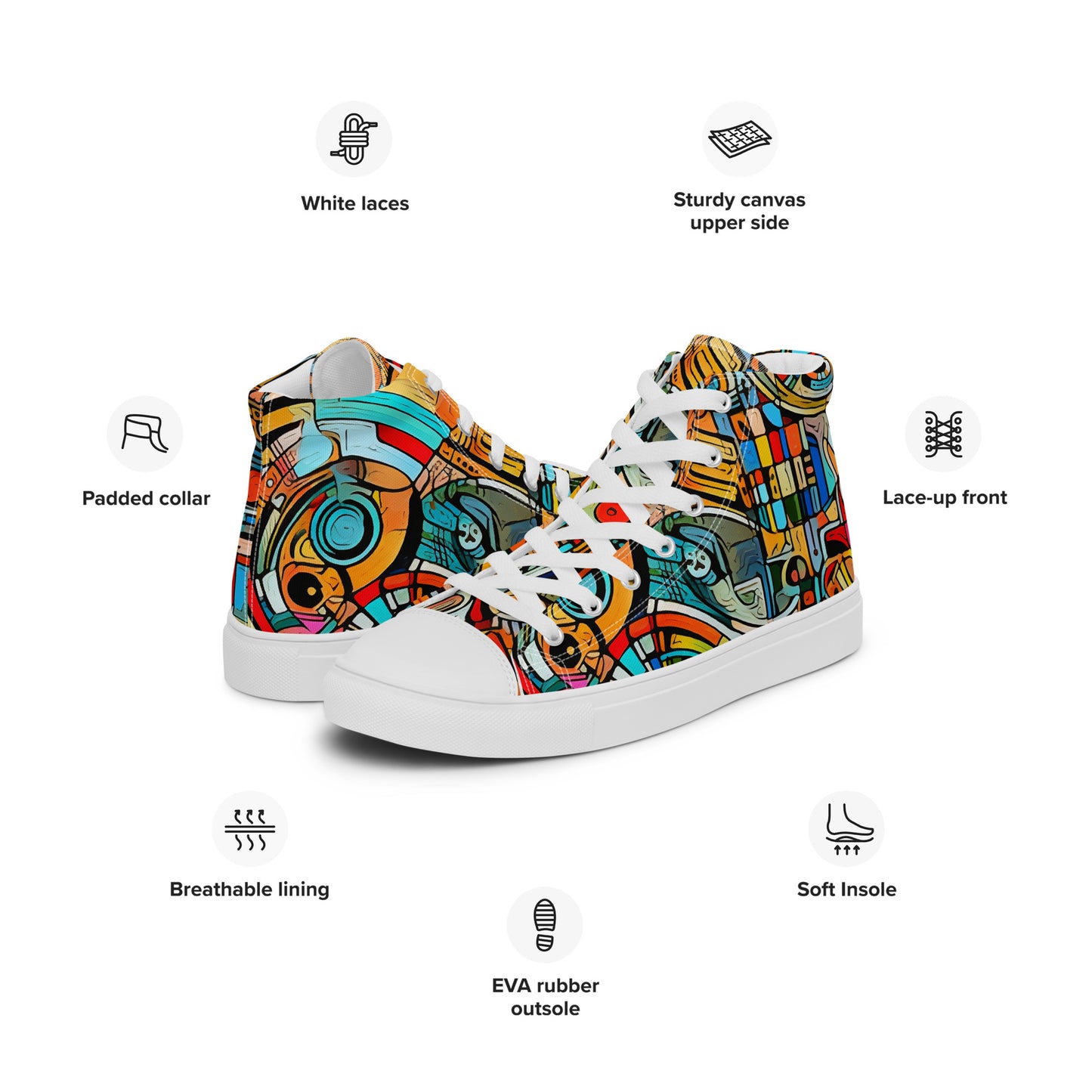 M.O.E Men’s high top canvas shoes